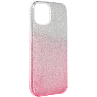 Silikónové puzdro na Apple iPhone 14 Pro Max Forcell Shining strieborno-ružové