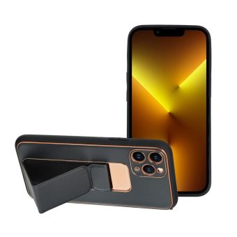 Kryt na Apple iPhone 14 Pro Forcell Leather Kickstand čierne