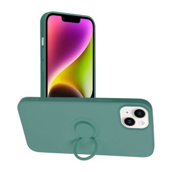 Silikónové puzdro na Apple iPhone 14 Plus Forcell Silicone Ring zelené
