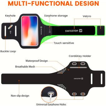 Športové puzdro na ruku 7.0 Swissten čierne čierne
