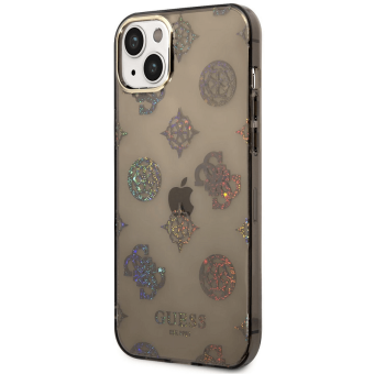 Kryt na Apple iPhone 14 Plus Guess Peony Glitter GUHCP14MHTPPTK čierne