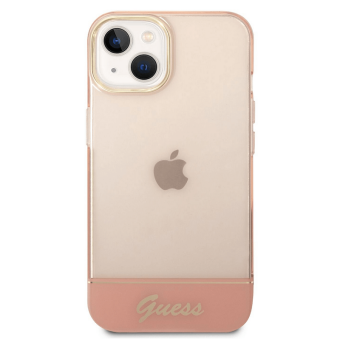 Kryt na Apple iPhone 14 Plus Guess Camera Outline Translucent GUHCP14MHGCOP ružové