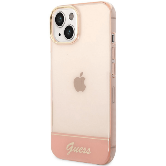 Kryt na Apple iPhone 14 Plus Guess Camera Outline Translucent GUHCP14MHGCOP ružové