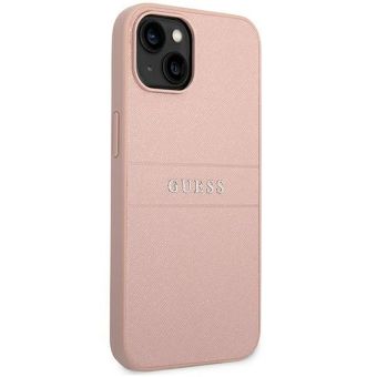 Plastové puzdro Guess na Apple iPhone 14 Plus GUHCP14MPSASBPI PU Leather Saffiano ružové