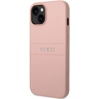 Plastové puzdro Guess na Apple iPhone 14 Plus GUHCP14MPSASBPI PU Leather Saffiano ružové