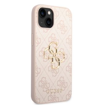 Plastové puzdro Guess na Apple iPhone 14 GUHCP14S4GMGPI 4G Metal Logo ružové