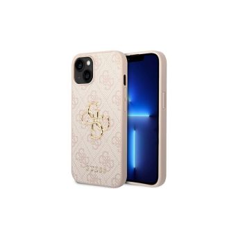 Plastové puzdro Guess na Apple iPhone 14 Pro GUHCP14L4GMGPI 4G Metal Logo ružové
