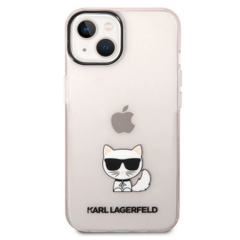 Kryt na Apple iPhone 14 Plus Karl Lagerfeld Choupette Logo KLHCP14MCTTRI ružové