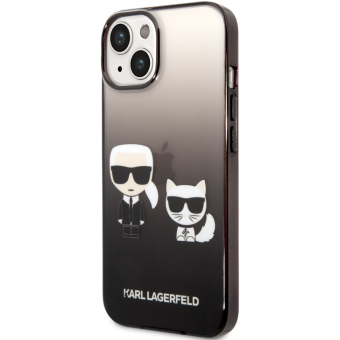Plastové puzdro Karl Lagerfeld na Apple iPhone 14 Plus KLHCP14MTGKCK Gradient Karl and Choupette čierne