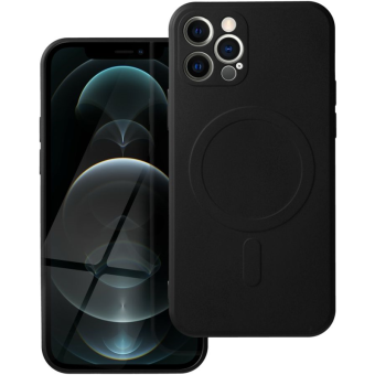 Silikónové puzdro na Apple iPhone 12 Pro Silicone Mag Cover čierne