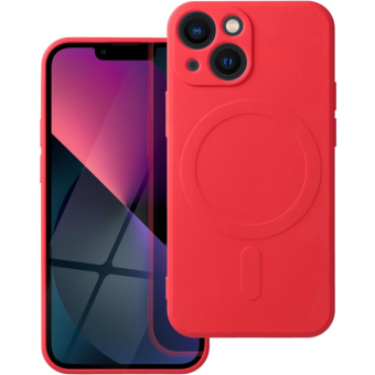 Silikónové puzdro na Apple iPhone 13 Silicone Mag Cover červené