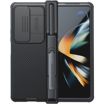 Plastové puzdro na Samsung Galaxy Z Fold 4 5G F936 Nillkin CamShield Pro Slot+Stand čierne