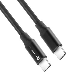 Forcell E-Mark C331, USB-C na USB-C, QC4.0 5A/20V PD100W, 4K, Thunderbolt, 20Gbit/s, 1m, čierny