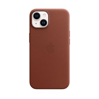Kožené puzdro Apple na Apple iPhone 14 MPP73ZM/A Leather Case with MagSafe Umber