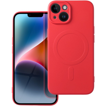 Silikónové puzdro na Apple iPhone 14 Silicone Mag Cover červené