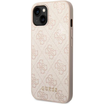 Plastové puzdro Guess na Apple iPhone 14 Pro Max GUHCP14XG4GFPI 4G Gold Logo ružové