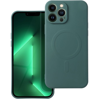 Silikónové puzdro na Apple iPhone 13 Pro Silicone Mag Cover zelené