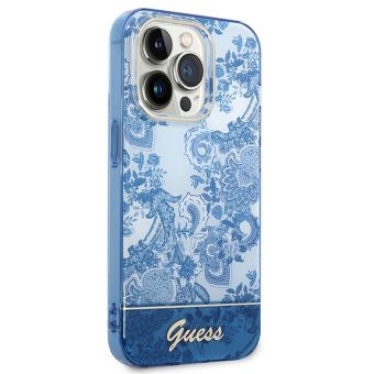 Plastové puzdro Guess na Apple iPhone 14 Pro GUHCP14LHGPLHB IML Electro Cam TDJ modré