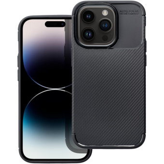 Silikónové puzdro na Apple iPhone 14 Carbon Premium čierne