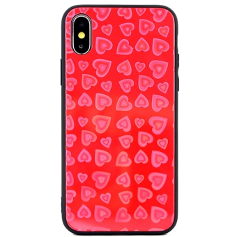 Plastové puzdro na Apple iPhone 7/8/SE 2020/SE 2022 Glass Hearts červené