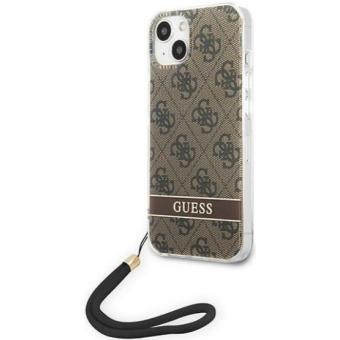 Plastové puzdro Guess na Apple iPhone 14 Pro Max GUOHCP14XH4STW HC Print 4G Cord hnedé