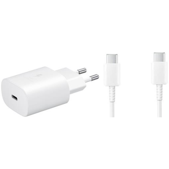 Rýchlonabíjačka Samsung EP-TA800EWE 25W USB-C + kábel Samsung EP-DA705BWE USB-C, biela (Bulk)