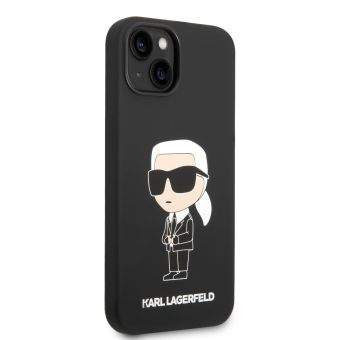 Silikónové puzdro Karl Lagerfeld na Apple iPhone 14 Plus KLHCP14MSNIKBCK Liquid Silicone Ikonik NFT čierne