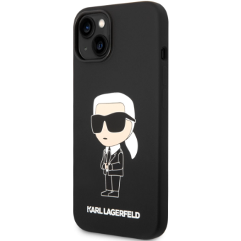 Silikónové puzdro Karl Lagerfeld na Apple iPhone 14 Plus KLHCP14MSNIKBCK Liquid Silicone Ikonik NFT čierne