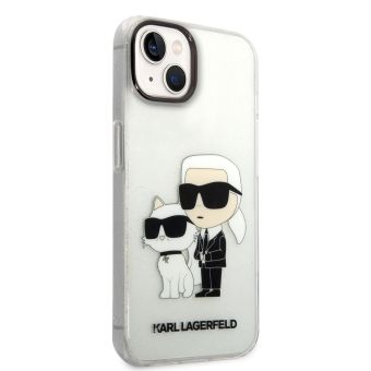 Plastové puzdro Karl Lagerfeld na Apple iPhone 11 KLHCN61HNKCTGT Translucent Karl and Choupette NFT transparentné