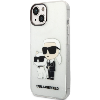 Plastové puzdro Karl Lagerfeld na Apple iPhone 12/12 Pro KLHCP12MHNKCTGT Translucent Karl and Choupette NFT transparentné