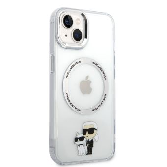 Plastové puzdro Karl Lagerfeld na Apple iPhone 14 Plus KLHMP14MHNKCIT IML Karl and Choupette NFT MagSafe transparentné