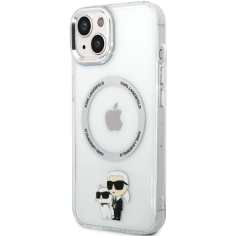 Plastové puzdro Karl Lagerfeld na Apple iPhone 14 Plus KLHMP14MHNKCIT IML Karl and Choupette NFT MagSafe transparentné