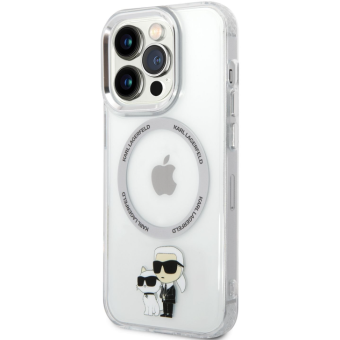 Plastové puzdro Karl Lagerfeld na Apple iPhone 14 Pro KLHMP14LHNKCIT IML Karl and Choupette NFT MagSafe transparentné 