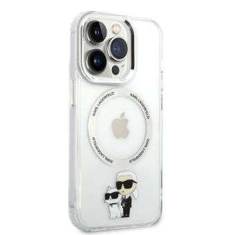 Plastové puzdro Karl Lagerfeld na Apple iPhone 14 Pro Max KLHMP14XHNKCIT IML Karl and Choupette NFT MagSafe transparentné