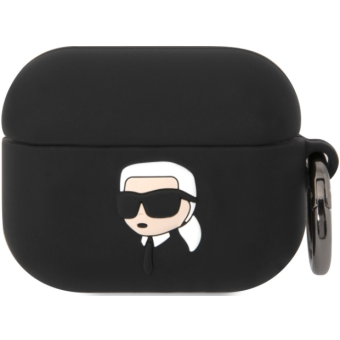 Silikónové puzdro Karl Lagerfeld na Apple AirPods Pro KLAPRUNIKK Karl 3D Logo NFT čierne