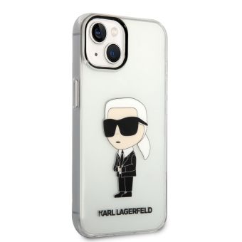 Plastové puzdro Karl Lagerfeld na Apple iPhone 14 Plus KLHCP14MHNIKTCT Translucent Ikonik NFT transparentné