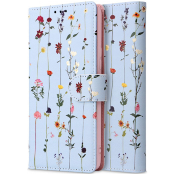 Diárové puzdro na Samsung Galaxy A53 5G A536 Tech-protect Wallet kvety - modré