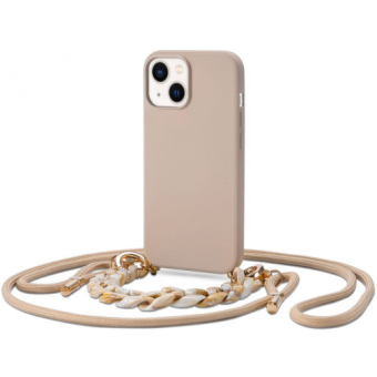 Silikónové puzdro na Apple iPhone 12 Pro Tech-Protect Icon Chain béžové