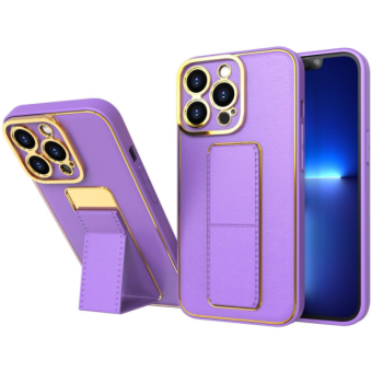 Plastové puzdro na Apple iPhone 13 Kickstand fialové