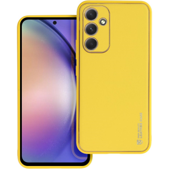 Plastové puzdro na Samsung Galaxy A14 5G A146 Leather žlté