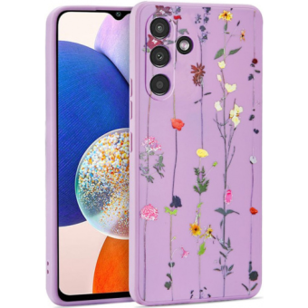 Silikónové puzdro na Samsung Galaxy A14 5G A146 Tech Protect Mood Garden fialové