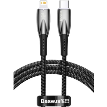 Kábel Baseus Glimmer Series CADH000001, USB-C na Apple Lightning 8-pin Power Delivery 20W, 1m, čierny