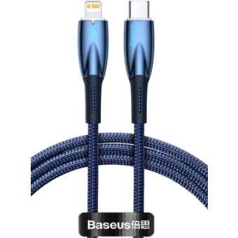 Kábel Baseus Glimmer Series CADH000003, USB-C na Apple Lightning 8-pin Power Delivery 20W, 1m, modrý