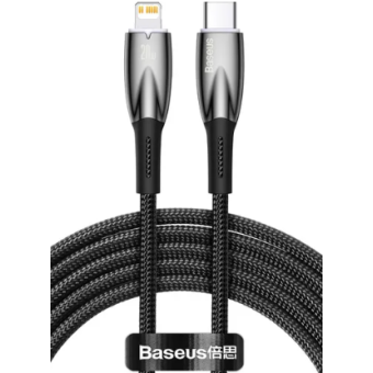 Kábel Baseus Glimmer Series CADH000101, USB-C na Apple Lightning 8-pin Power Delivery 20W, 2m, čierny