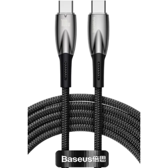 Kábel Baseus Glimmer Series CADH000801, USB-C na USB-C Power Delivery 100W, 2m, čierny