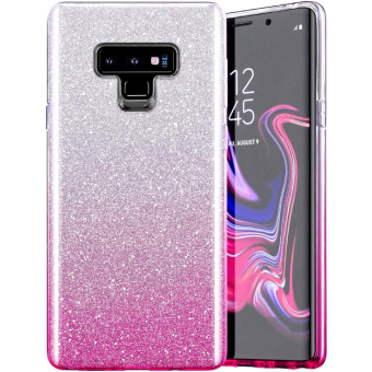 Silikónové puzdro na Samsung Galaxy A54 5G A546 Shine Bling ružovo-strieborné