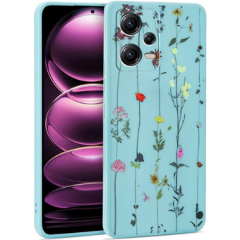 Silikónové puzdro na Xiami Redmi Note 12 Pro 5G Tech Protect Mood Garden modré