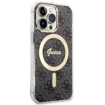 Plastové puzdro Guess na Apple iPhone 13 Pro GUHMP13LH4STK 4G IML MagSafe čierne