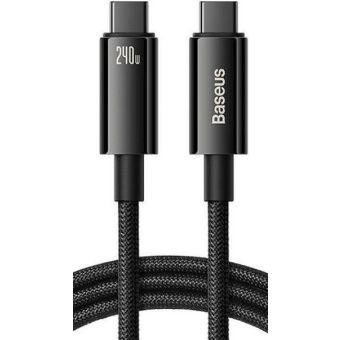 Baseus Tungsten Gold CAWJ040001, USB-C na USB-C 240W, 1m, čierny