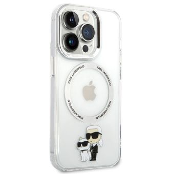 Plastové puzdro Karl Lagerfeld na Apple iPhone 13 Pro KLHMP13LHNKCIT IML Karl and Choupette NFT MagSafe transparentné